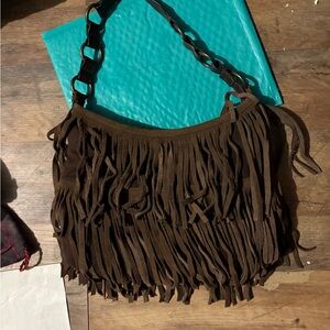 Brown Fringe Shoulder Bag